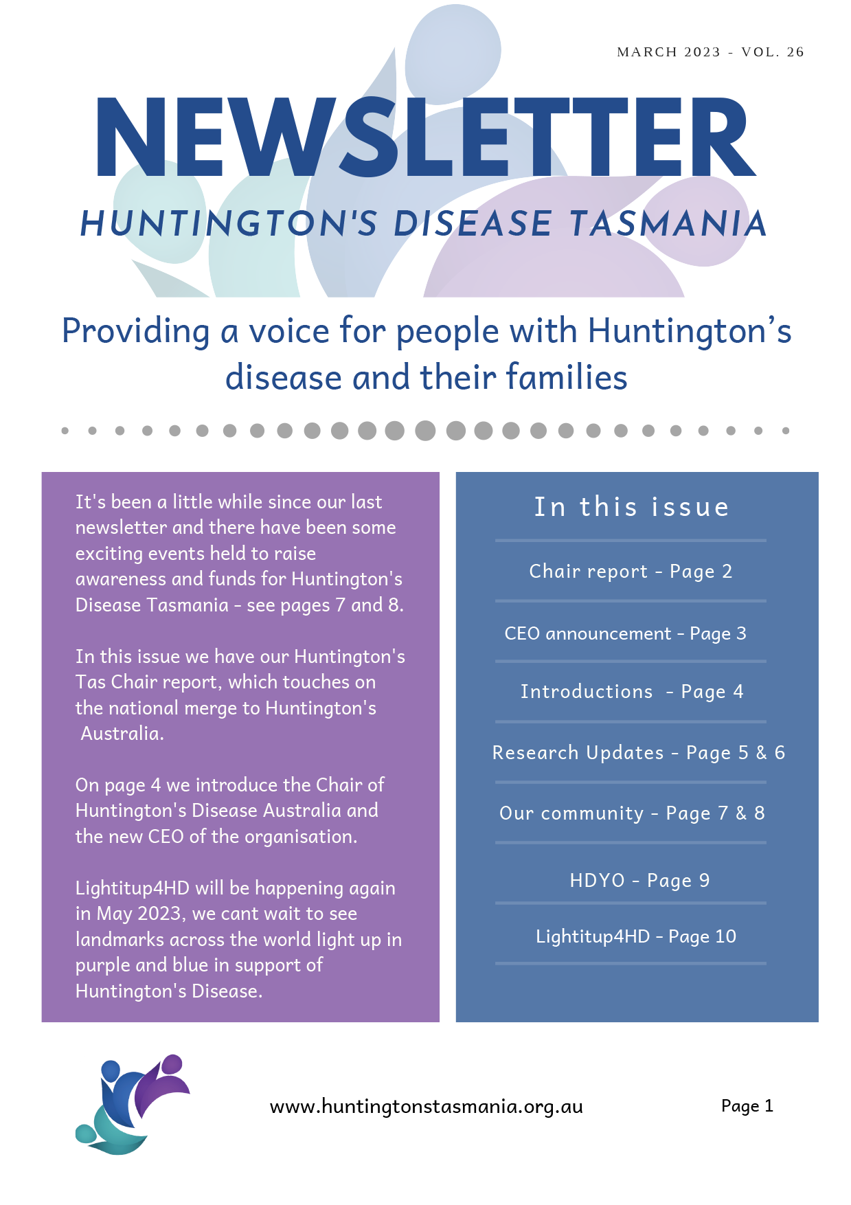 Huntington's Tasmania March 2023 Newsletter